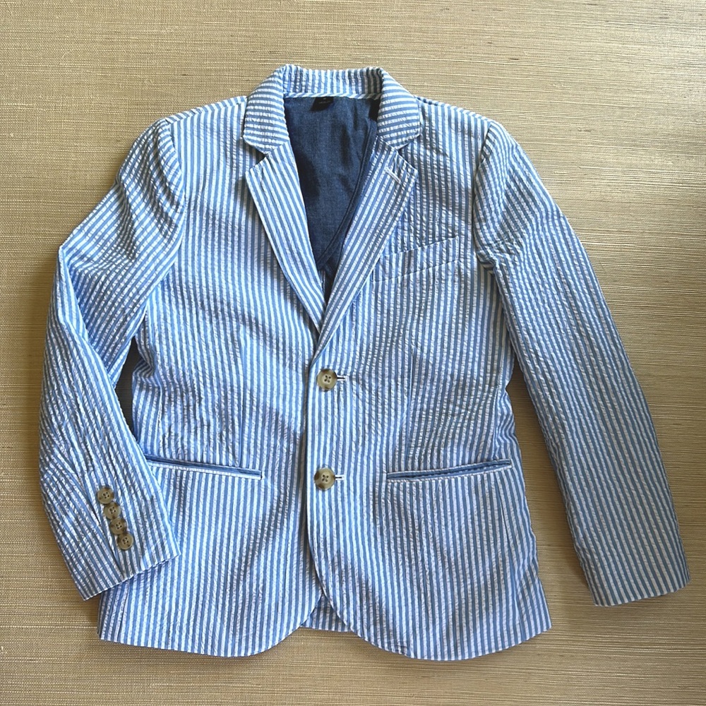 J. Crew boys Ludlow Seersucker Suit Jacket Sport Coat